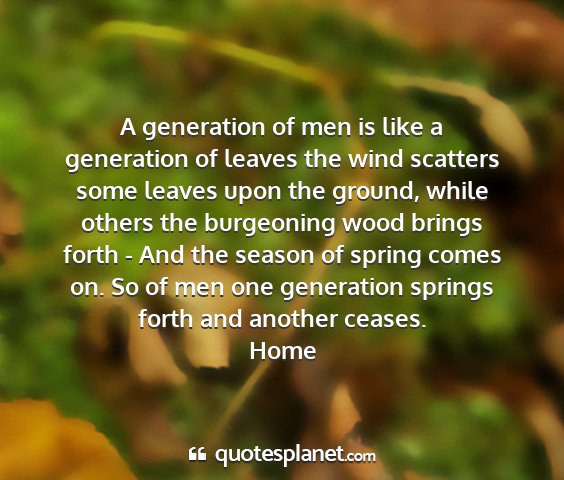 Home - a generation of men is like a generation of...