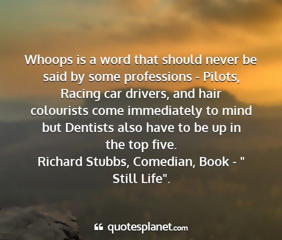 Richard stubbs, comedian, book - 