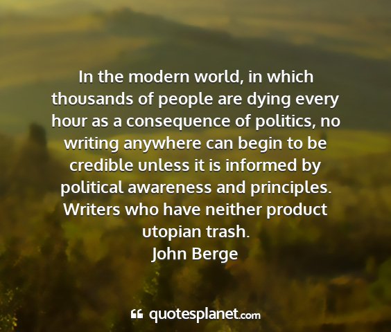 John berge - in the modern world, in which thousands of people...