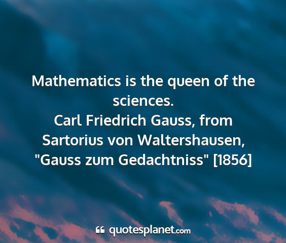 Carl friedrich gauss, from sartorius von waltershausen, 