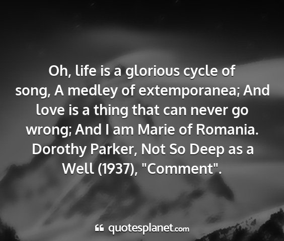 Dorothy parker, not so deep as a well (1937), 