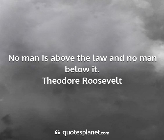 Theodore roosevelt - no man is above the law and no man below it....