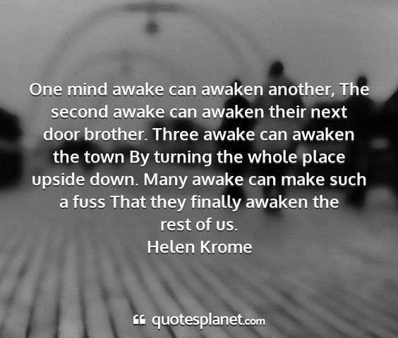 Helen krome - one mind awake can awaken another, the second...