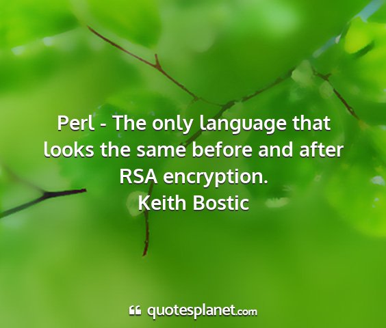 Keith bostic - perl - the only language that looks the same...