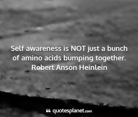 Robert anson heinlein - self awareness is not just a bunch of amino acids...