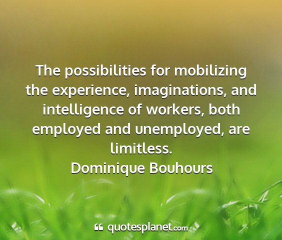 Dominique bouhours - the possibilities for mobilizing the experience,...