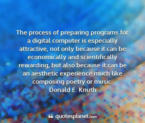 Donald e. knuth - the process of preparing programs for a digital...