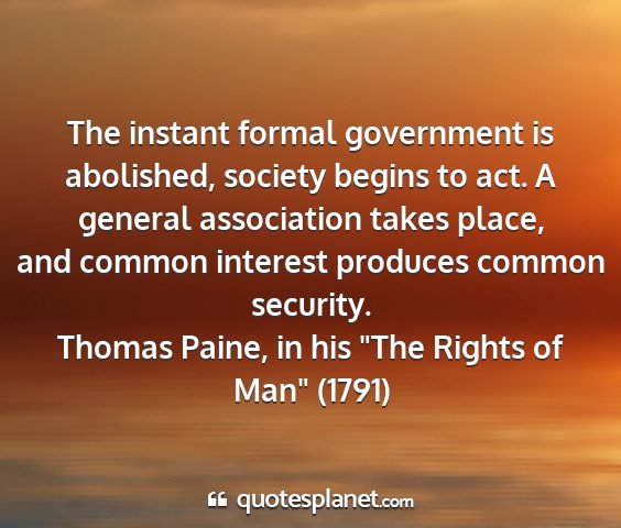 Thomas paine, in his 