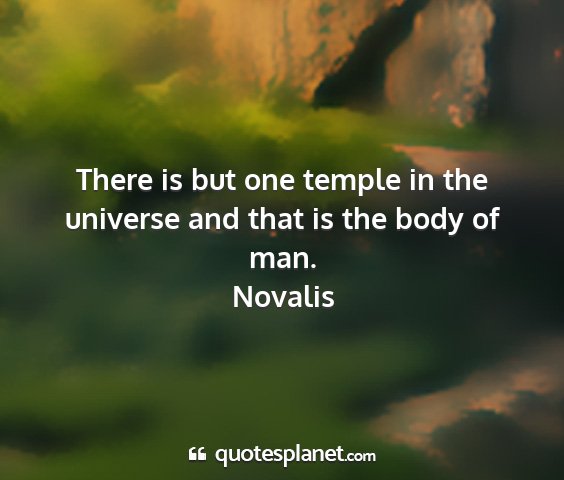 Novalis - there is but one temple in the universe and that...