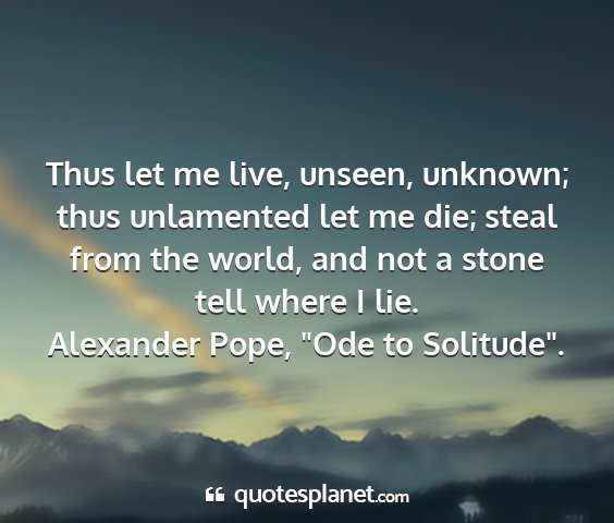 Alexander pope, 