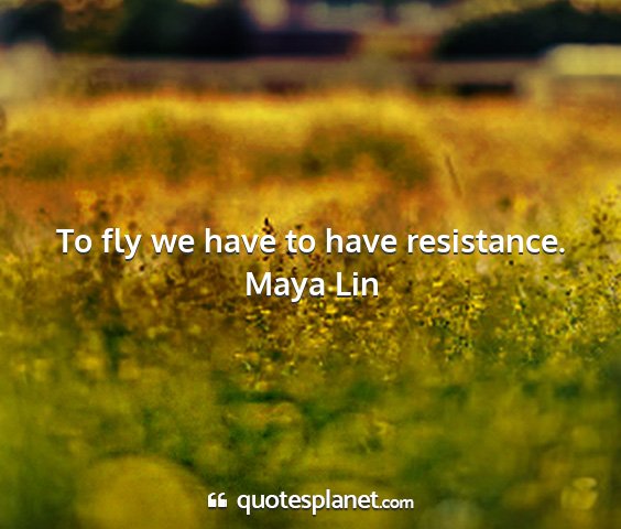 Maya lin - to fly we have to have resistance....