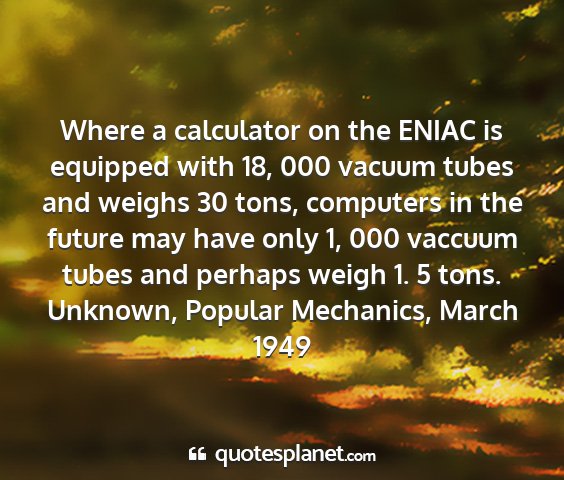 Unknown, popular mechanics, march 1949 - where a calculator on the eniac is equipped with...